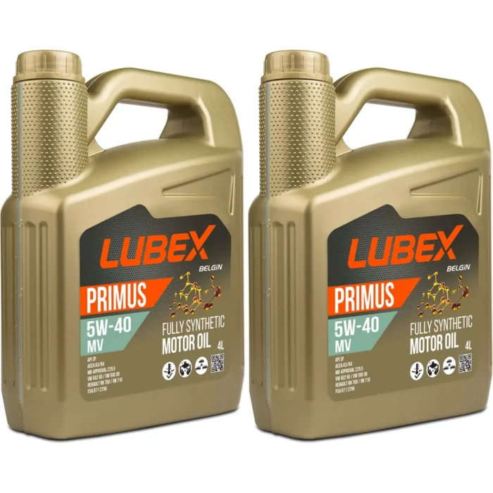 lubex-primus-mv-5w40-4lt-2-adet Lubex Primus MV 5W40 4 Lt Tam Sentetik Motor Yağı (2 Adet) - Görsel 1