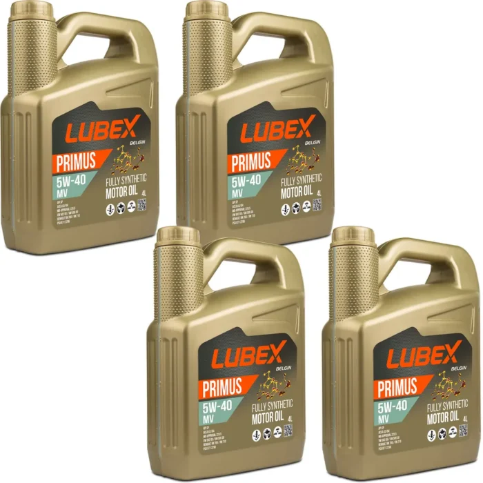 Lubex Primus MV 5W40 4 Lt Tam Sentetik Motor Yağı (4 Adet) - Görsel 1
