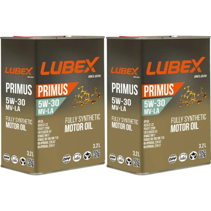 Lubex Primus MV-LA 5W30 3,2 Lt Tam Sentetik Motor Yağı (2 Adet) - Görsel 1