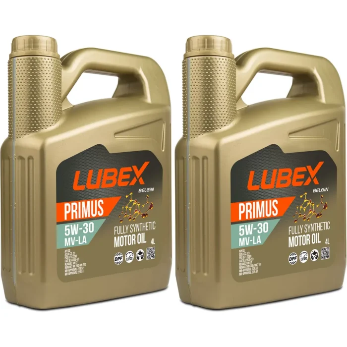 lubex-primus-mv-la-5w30-4lt-2-adet Lubex Primus MV-LA 5W30 4 Lt Tam Sentetik Motor Yağı (2 Adet) - Görsel 1