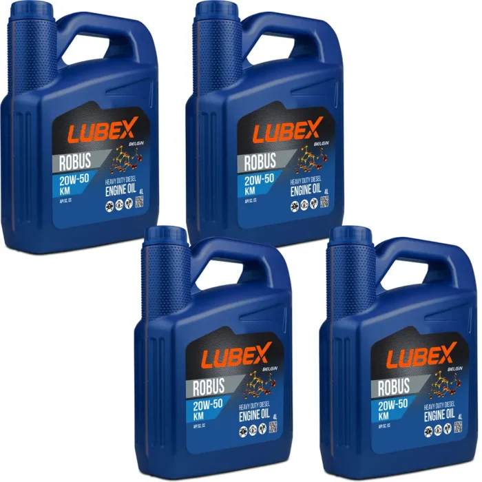 lubex-robus-km-20w50-4lt-4-adet Lubex Robus KM 20W50 4 Lt Mineral Motor Yağı (4 Adet) - Görsel 1