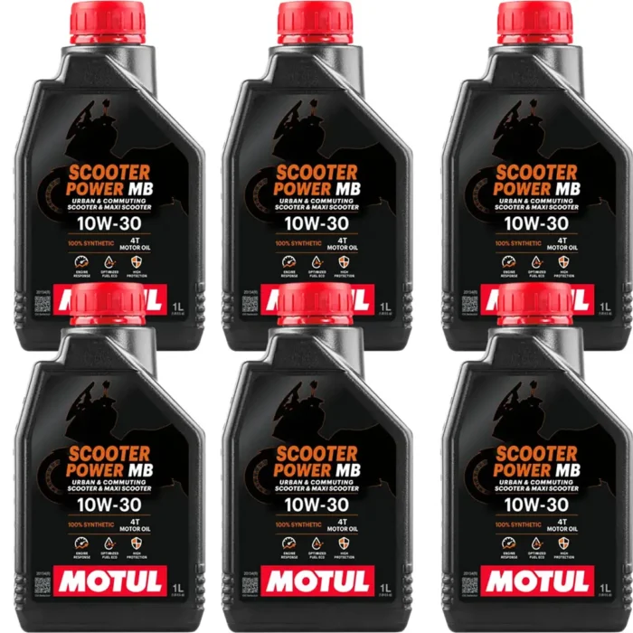 motul-scooter-power-10w30-mb-1-lt-6adet Motul Scooter Power 4T 10W30 MB 1 Lt Motosiklet Yağı (6 Adet) - Görsel 1