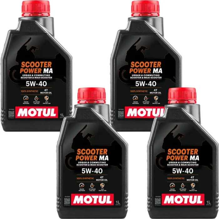 motul-scooter-power-5w40-ma-1-lt-4adet Motul Scooter Power 5W40 MA 4T 1 Lt Motosiklet Yağı (4 Adet) - Görsel 1