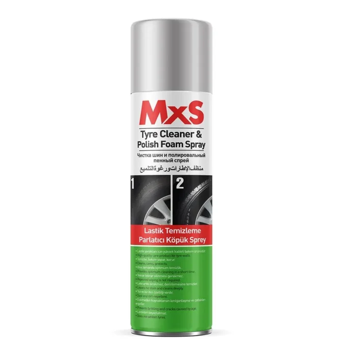 mxs-lastik-temizleme-parlatma-kopuk-sprey-500ml MxS Lastik Temizleme ve Parlatıcı Köpük Sprey 500 ml - Görsel 1