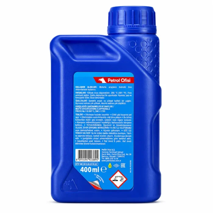 Petrol Ofisi DOT 3 Hidrolik Fren Yağı 400 Ml - Görsel 2