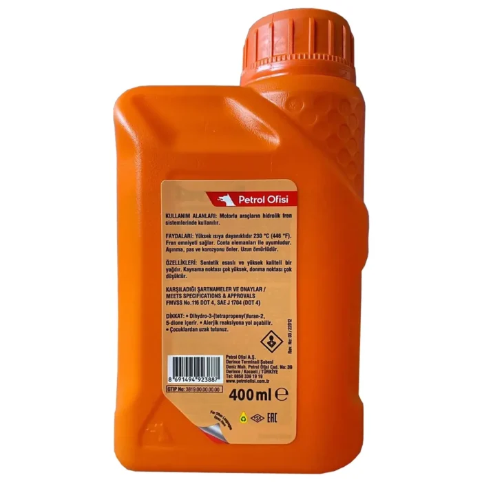 Petrol Ofisi DOT 4 Hidrolik Fren Yağı 400 Ml - Görsel 2