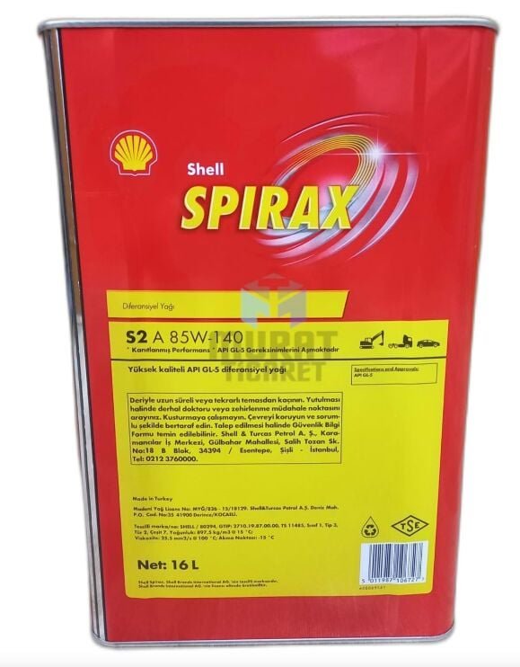 shell-spirax-s2-a-85w-140-16-litre-233219 Shell Spirax S2 A 85W-140 - 16 Litre - Görsel 1