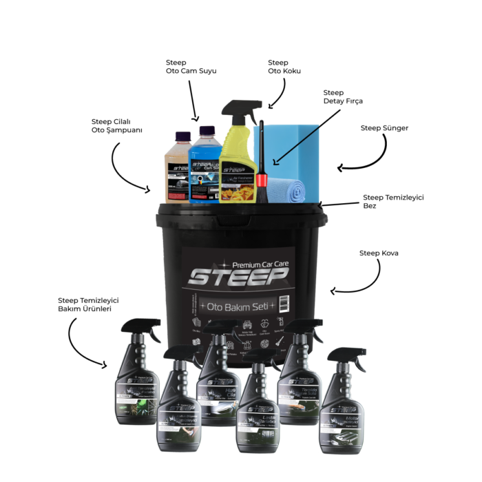 steep-kova-designpng-38 STEEP 13 Parça Oto Bakım Seti - Görsel 1