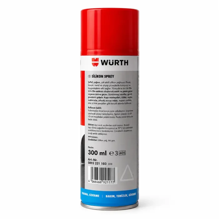 Würth Silikon Sprey 300 Ml Plastik ve Kauçuk Bakım Spreyi - Görsel 2